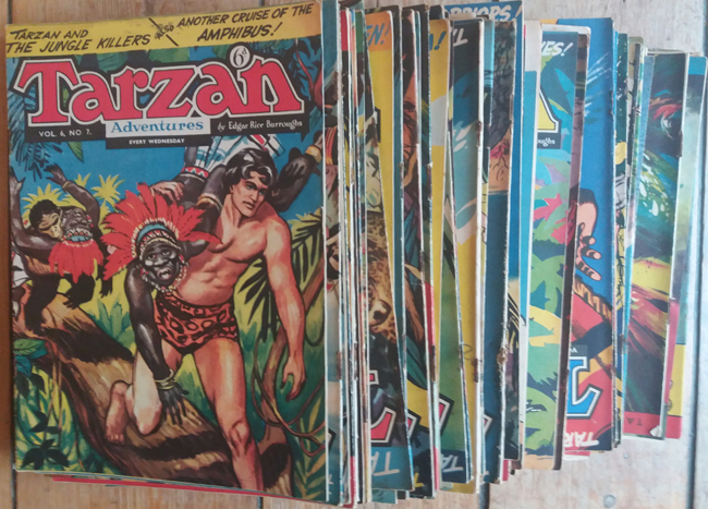 1956/'57 <b> <I>Tarzan Adventures</I></b> (<b>Vol. 6  No. 7–Vol. 7 No. 16</b> [60 issues; near-continuous run])